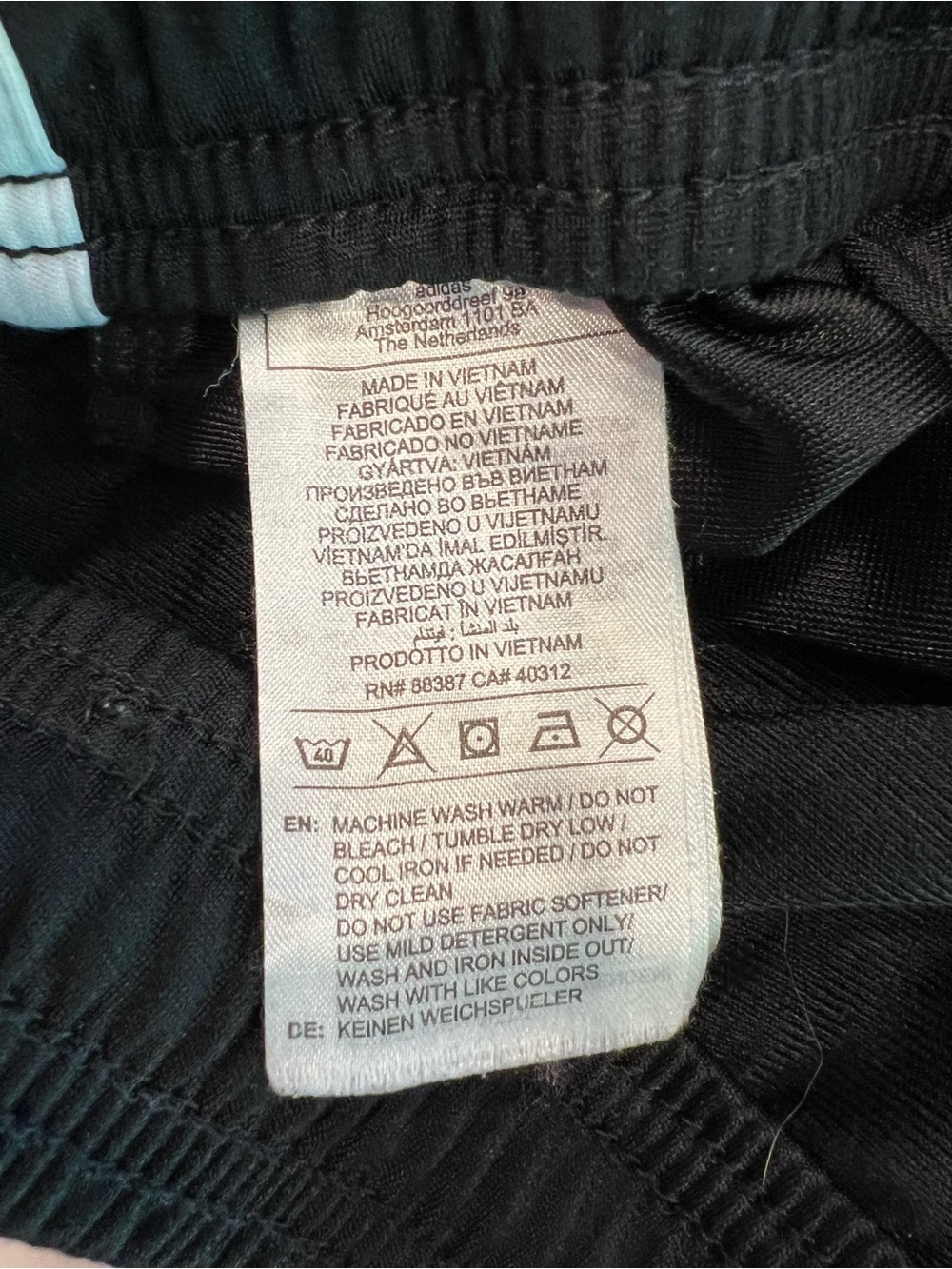 adidas Black Joggers with White Three-Stripe Side - Picture 5 of 9